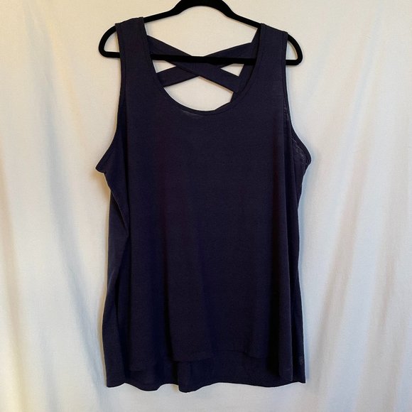 GAIAM Tops - GAIAM Criss-Cross Back Navy Tank Top
